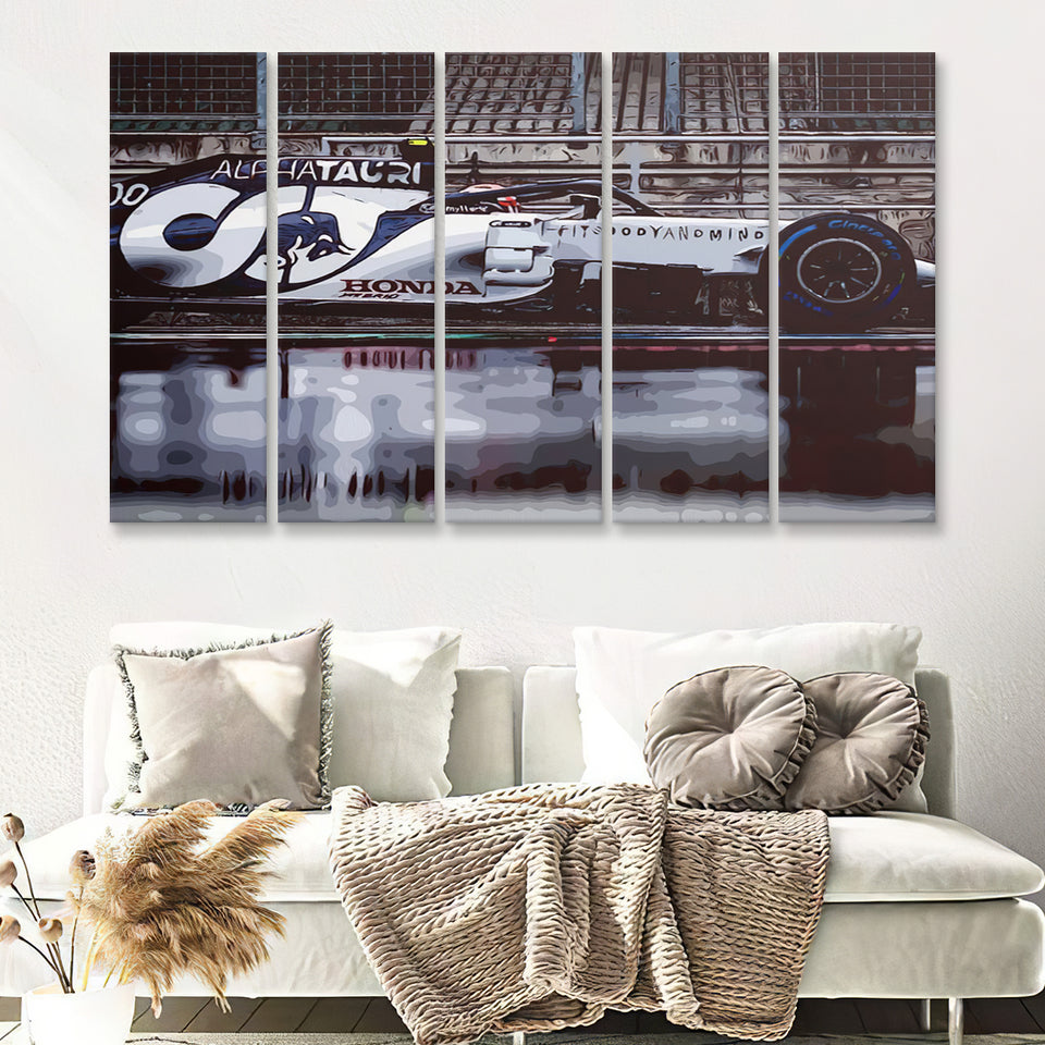 Gasly F1 Panting Formula I 5 Pieces B Canvas Prints Wall Art - Painting Canvas, Multi Panels, Wall Decor