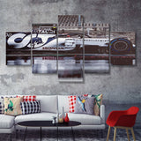 Gasly F1 Panting Formula I 5 Pieces Canvas Prints Wall Art - Painting Canvas, Multi Panels, Wall Decor