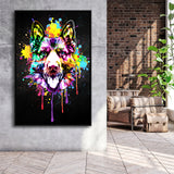 German Shepherd Pet House Decor Framed Canvas Prints Wall Art Decor - Painting Canvas, Floating Frame, Framed Picture