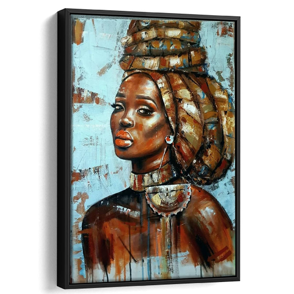 Gitana Framed Canvas Prints Wall Art Home Decor - Painting Canvas,Black Frame, Ready to hang