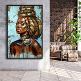 Gitana Framed Canvas Prints Wall Art Home Decor - Painting Canvas,Black Frame, Ready to hang