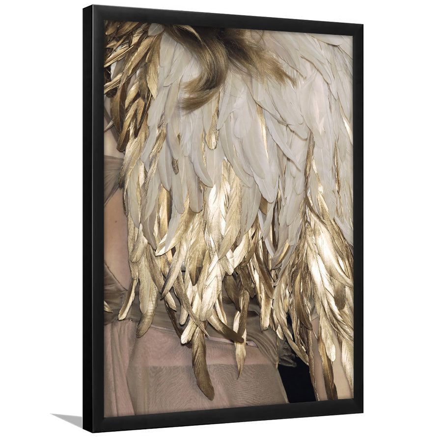 Golden Feathers Framed Art Prints Wall Decor - Art Prints, Framed Picture,For Sale, Ready to hang