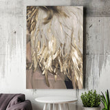 Golden Feathers Canvas Prints Wall Art Home Decor - Painting Canvas,Art Prints, Ready to hang