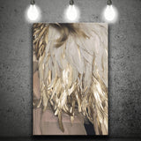 Golden Feathers Canvas Prints Wall Art Home Decor - Painting Canvas,Art Prints, Ready to hang