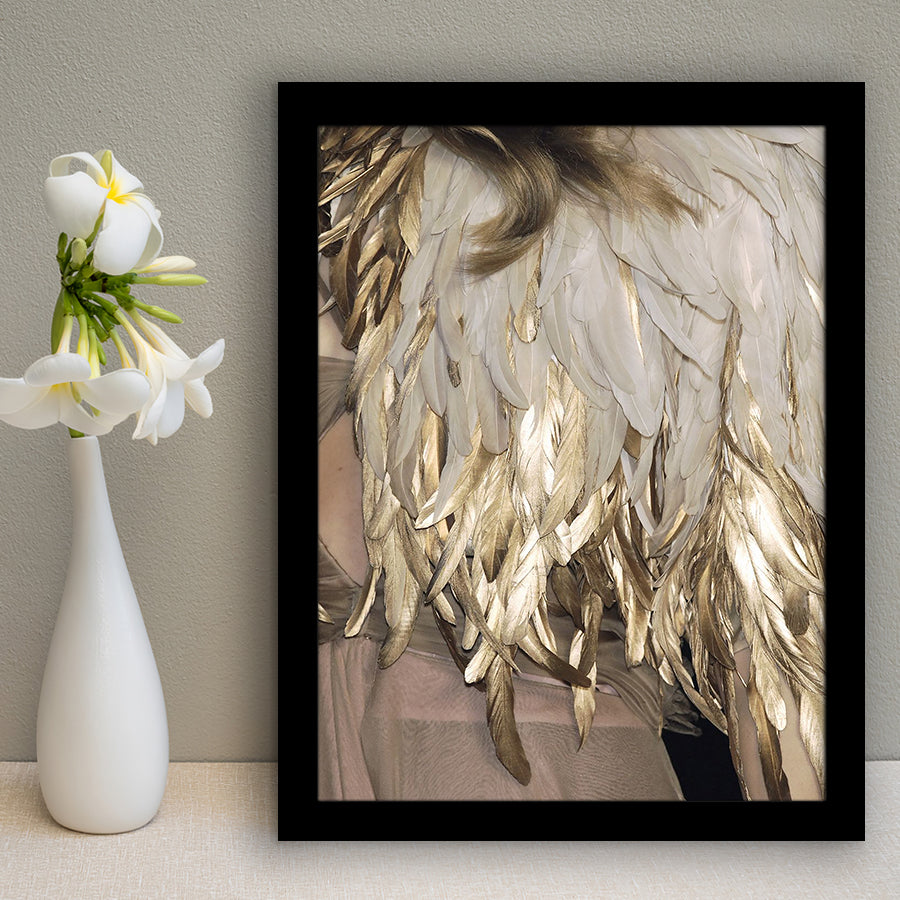 Golden Feathers Framed Art Prints Wall Decor - Art Prints, Framed Picture,For Sale, Ready to hang