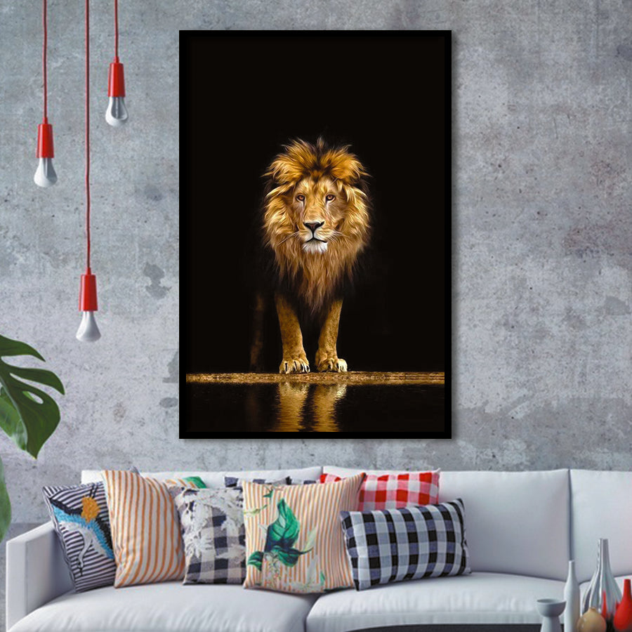 Golden Lion Framed Art Prints Wall Decor - Art Prints, Framed Picture,For Sale, Ready to hang