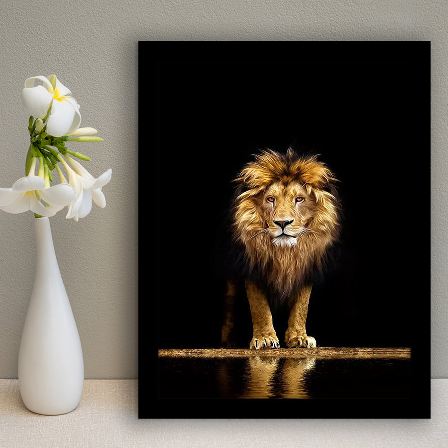 Golden Lion Framed Art Prints Wall Decor - Art Prints, Framed Picture,For Sale, Ready to hang