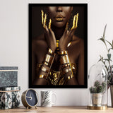 Gold African Woman Framed Art Prints Wall Decor - Art Prints, Framed Picture,For Sale, Ready to hang