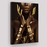 Gold African Woman Canvas Prints Wall Art Home Decor - Painting Canvas,Art Prints, Ready to hang