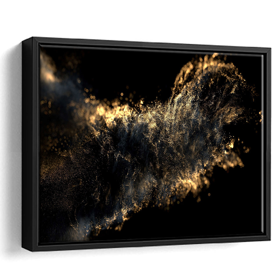 Gold Clash Framed Canvas Prints Wall Art Home Decor - Painting Canvas, Black Frame, Framed Picture
