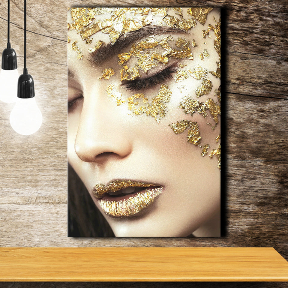 Gold Tishiki Canvas Prints Wall Art Home Decor - Painting Canvas,Art Prints, Ready to hang