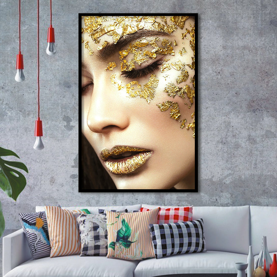 Gold Tishiki Framed Art Prints Wall Decor - Art Prints, Framed Picture,For Sale, Ready to hang