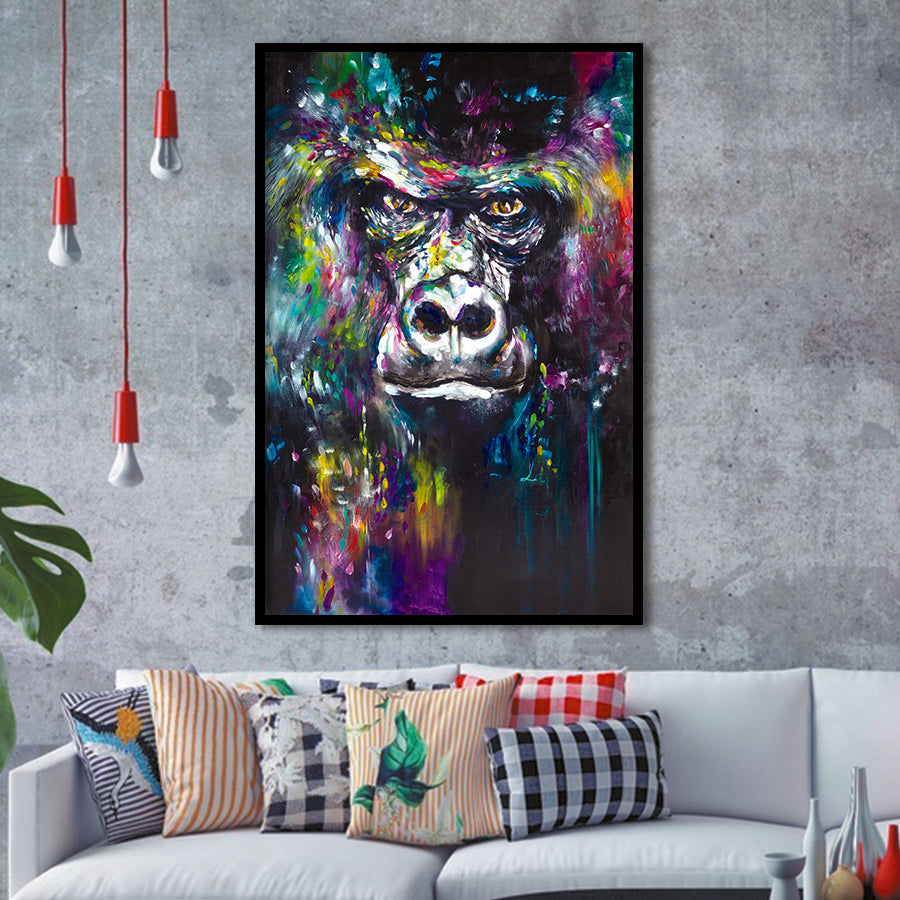 Gorilla V1 oil painting Framed Art Prints Wall Decor - Art Prints, Framed Picture,For Sale, Ready to hang