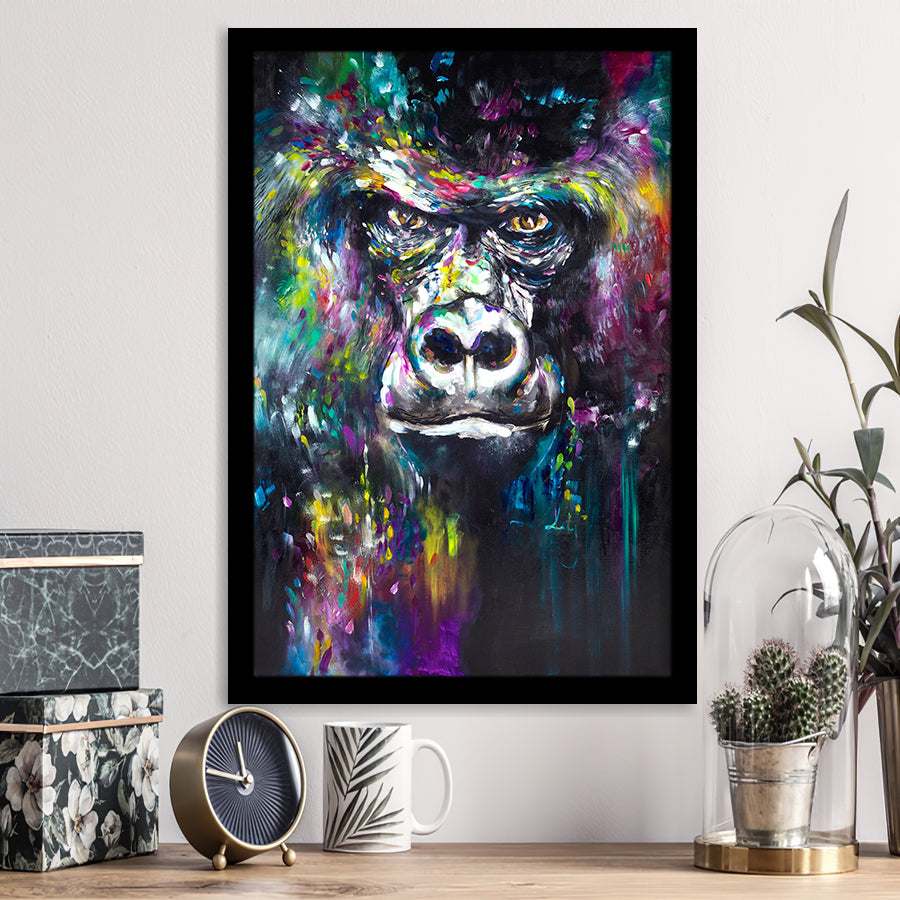 Gorilla V1 oil painting Framed Art Prints Wall Decor - Art Prints, Framed Picture,For Sale, Ready to hang