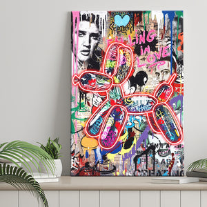 Graffiti Balloon Dog V6 Canvas Prints Wall Art Decor - Painting Canvas, Home Decor, Art Print, Art For Sale