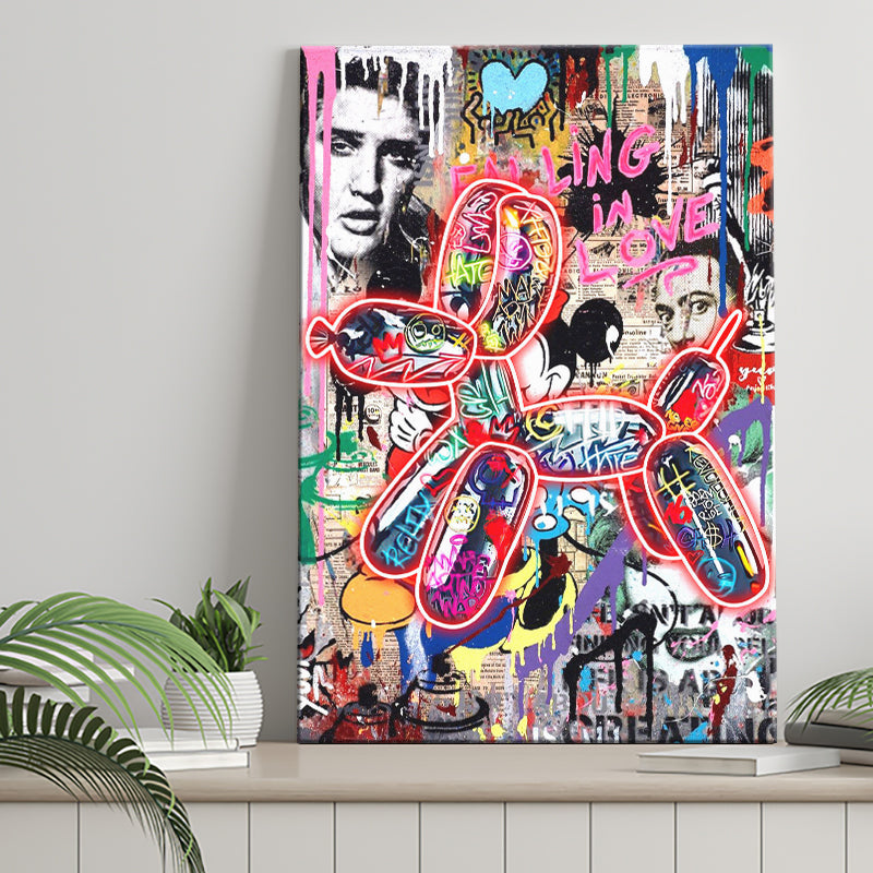Graffiti Balloon Dog V6 Canvas Prints Wall Art Decor - Painting Canvas, Home Decor, Art Print, Art For Sale