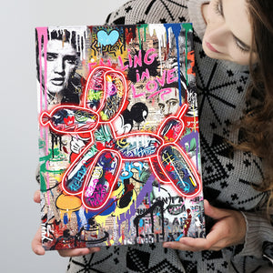 Graffiti Balloon Dog V6 Canvas Prints Wall Art Decor - Painting Canvas, Home Decor, Art Print, Art For Sale