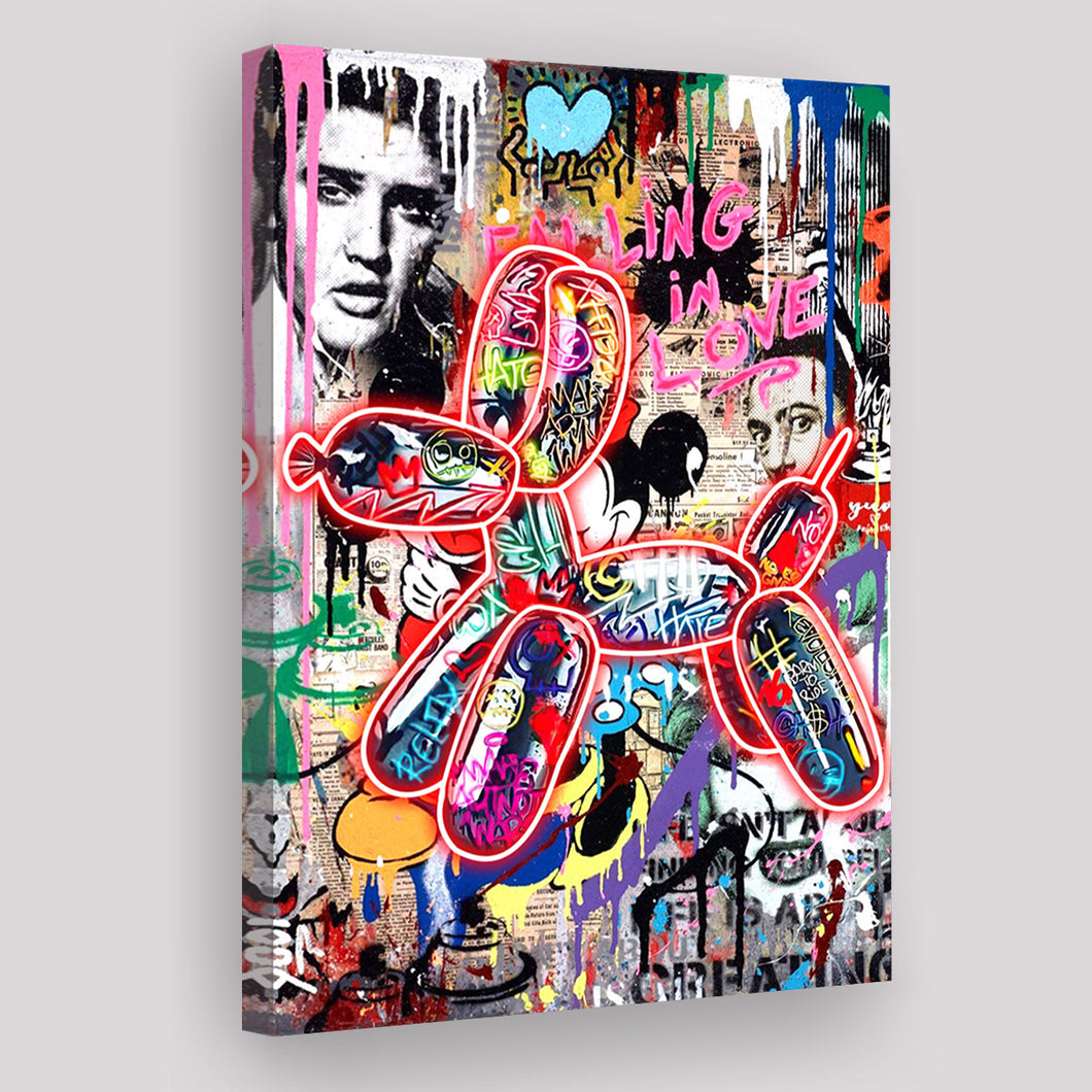 Graffiti Balloon Dog V6 Canvas Prints Wall Art Decor - Painting Canvas, Home Decor, Art Print, Art For Sale