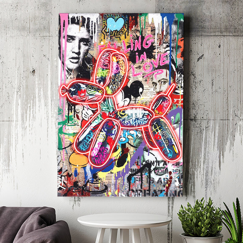 Graffiti Balloon Dog V6 Canvas Prints Wall Art Decor - Painting Canvas, Home Decor, Art Print, Art For Sale