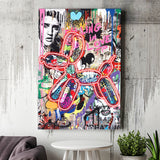 Graffiti Balloon Dog V6 Canvas Prints Wall Art Decor - Painting Canvas, Home Decor, Art Print, Art For Sale