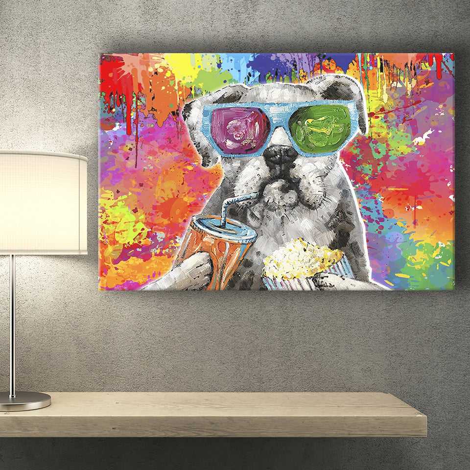 Graffiti Cool Puppy Canvas Prints Wall Art Decor - Painting Canvas, Home Decor, Art Print, Art For Sale