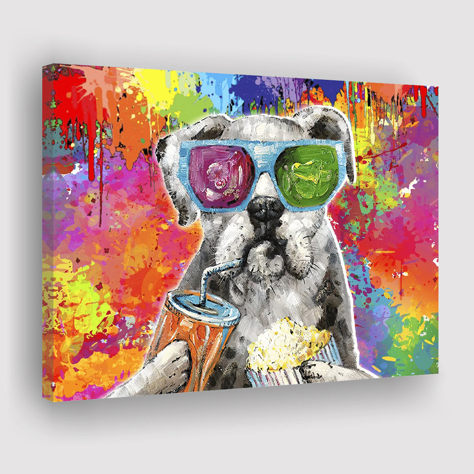 Graffiti Cool Puppy Canvas Prints Wall Art Decor - Painting Canvas, Home Decor, Art Print, Art For Sale