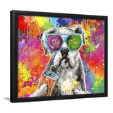 Graffiti Cool Puppy Framed Art Print Wall Decor - Painting Art, Wall Art Decor, Framed Picture, Black Frame