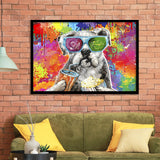 Graffiti Cool Puppy Framed Art Print Wall Decor - Painting Art, Wall Art Decor, Framed Picture, Black Frame