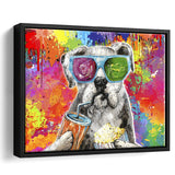 Graffiti Cool Puppy Framed Canvas Prints Wall Art Decor - Painting Canvas, Floating Frame, Framed Picture