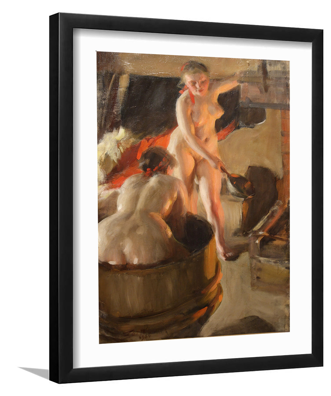 Galenika Girls In The Bath By Anders Zorn-Canvas Art,Art Print,Framed Art,Plexiglass cover