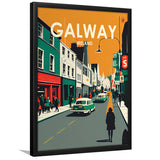 Galway Ireland Retro Art Print, City Art Print, Framed Art Print Wall Art Home Decor, Framed Picture