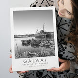 Galway, Republic Of Ireland Black And White Art Canvas Prints Wall Art Home Decor