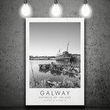 Galway, Republic Of Ireland Black And White Art Canvas Prints Wall Art Home Decor