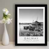 Galway, Republic Of Ireland Black And White Art Framed Art Prints Wall Art Decor, Framed Picture