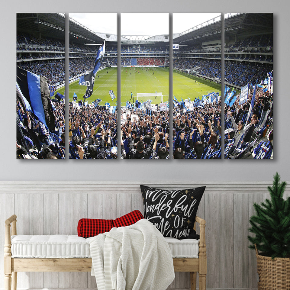 Gamba Osaka New Stadium, Stadium Canvas, Sport Art, Gift for him, Multi Panels B, Canvas Prints Wall Art Decor