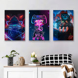 Game Handle Controller Pop Art Canvas Painting Set of 3 Piece Canvas Prints Wall Art Decor