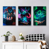 Game Handle Controller Set of 3 Piece Canvas Prints Wall Art Decor