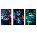 Game Handle Controller Set of 3 Piece Canvas Prints Wall Art Decor