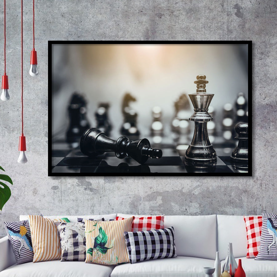 Game of Chess Stylish Framed Art Prints Wall Decor - Painting Prints, Framed Picture, Home Decor
