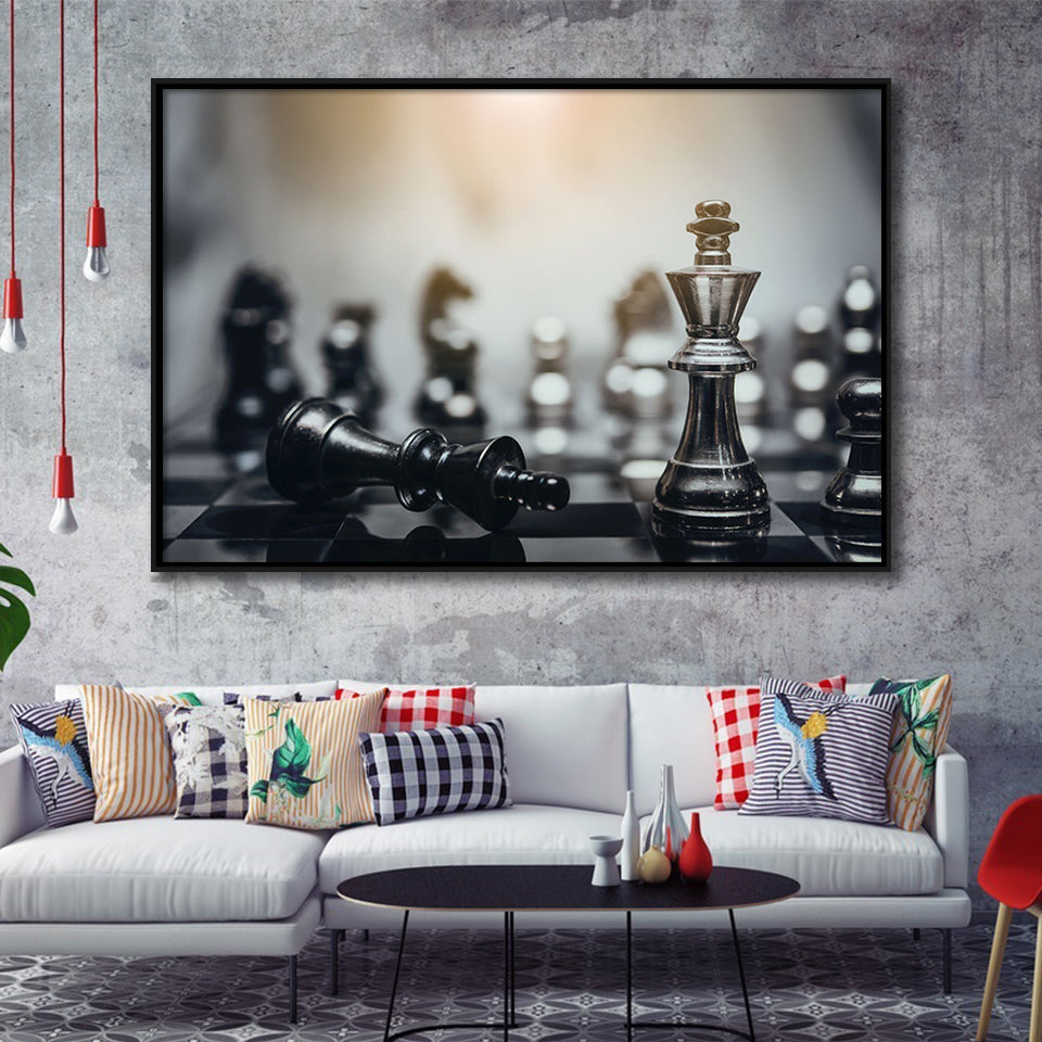 Game of Chess Stylish Framed Canvas Prints Wall Art Decor - Paiting Canvas, Art Prints, Floating Frame