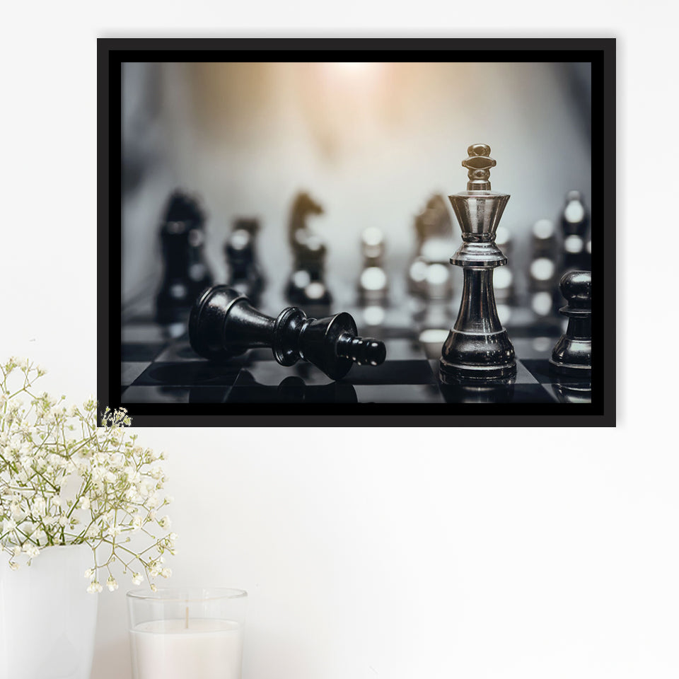 Game of Chess Stylish Framed Canvas Prints Wall Art Decor - Paiting Canvas, Art Prints, Floating Frame