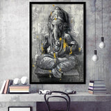 Ganesha Abstract Painting Framed Art Prints Wall Decor - Painting Prints, Wall Art, Framed Picture
