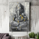 Ganesha Abstract Painting Canvas Prints Wall Art - Painting Canvas, Art Prints, Wall Decor