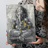 Ganesha Abstract Painting Canvas Prints Wall Art - Painting Canvas, Art Prints, Wall Decor