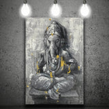 Ganesha Abstract Painting Canvas Prints Wall Art - Painting Canvas, Art Prints, Wall Decor