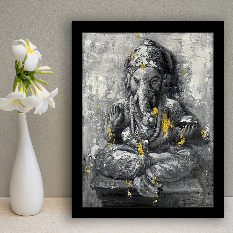 Ganesha Abstract Painting Framed Art Prints Wall Decor - Painting Prints, Wall Art, Framed Picture