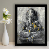 Ganesha Abstract Painting Framed Art Prints Wall Decor - Painting Prints, Wall Art, Framed Picture