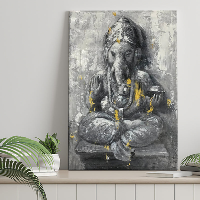 Ganesha Abstract Painting Canvas Prints Wall Art - Painting Canvas, Art Prints, Wall Decor