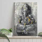 Ganesha Abstract Painting Canvas Prints Wall Art - Painting Canvas, Art Prints, Wall Decor