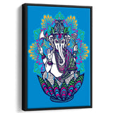 Ganesha Elephant, Diamond Painting Framed Canvas Prints Wall Art Home Decor, Floating Frame